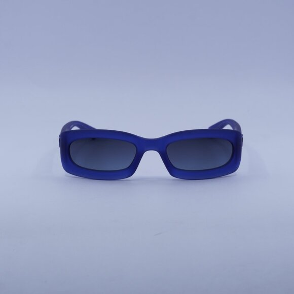 Gucci GG1786S 004 Sunglasses Milky Blue Rectangle Frame, Grey to Blue Lenses